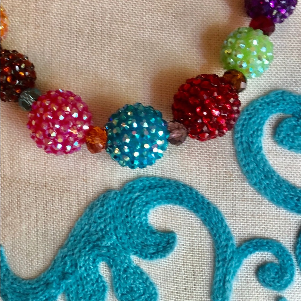 Colorful necklace bracelet and earrings set
